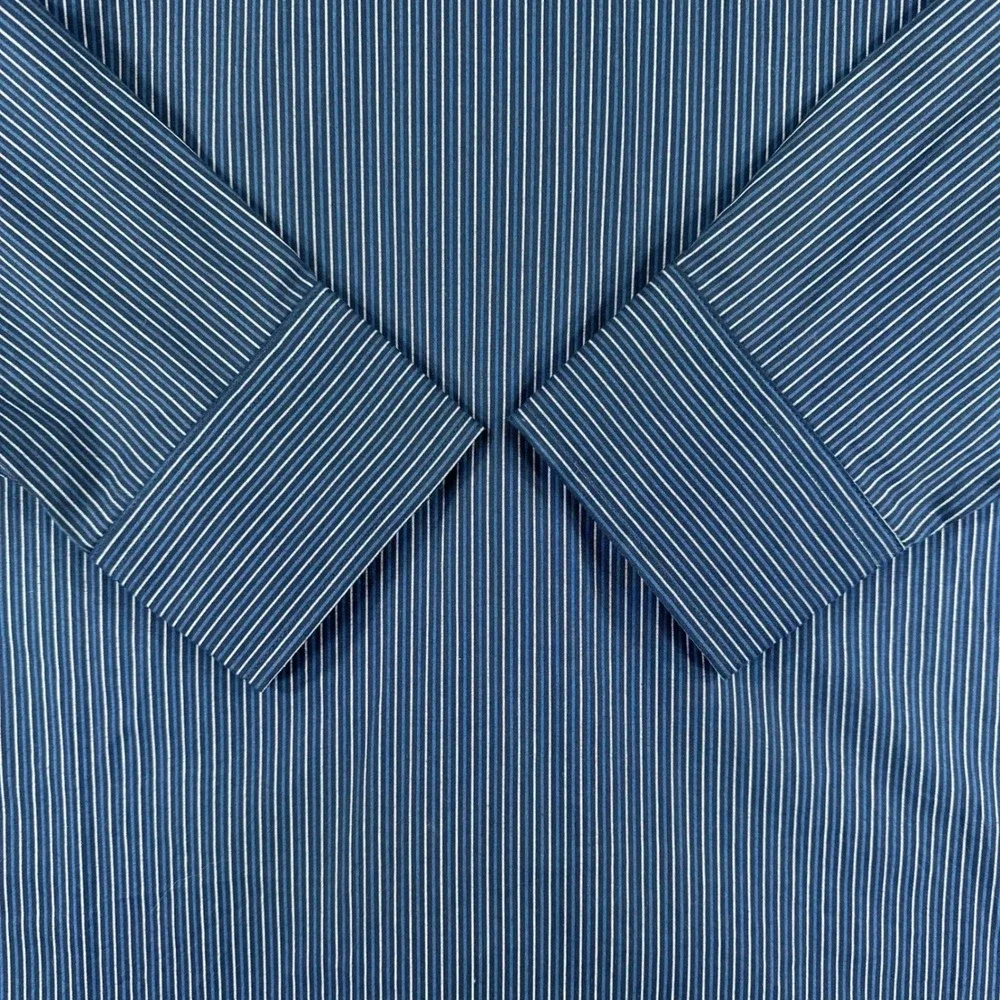 Banana Republic Button Down Mens M Blue Striped Slim Fit Long Sleeve Shirt NWT